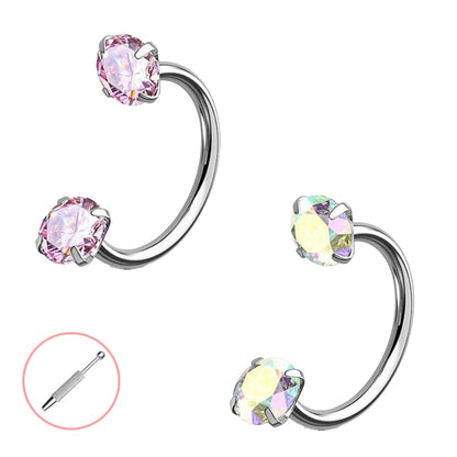 Buy 1 Get 1 Free⏰Horseshoe Gem Nose Ring – Internally Threaded & Comfortable