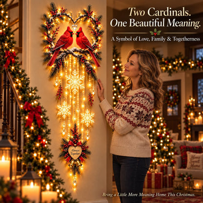 🐦 Always Together Cardinals™ – Lighted Christmas Wall Decor