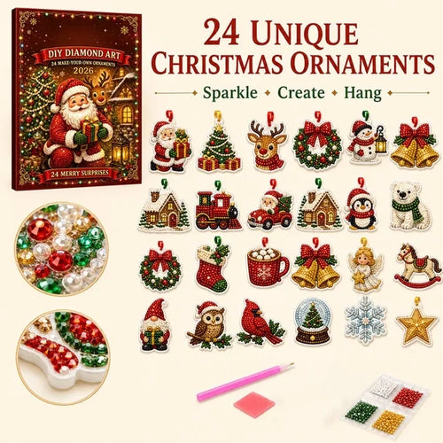 🎄2026 DIY Diamond Painting Advent Calendar – 24 Handmade Christmas Ornament Craft Kit