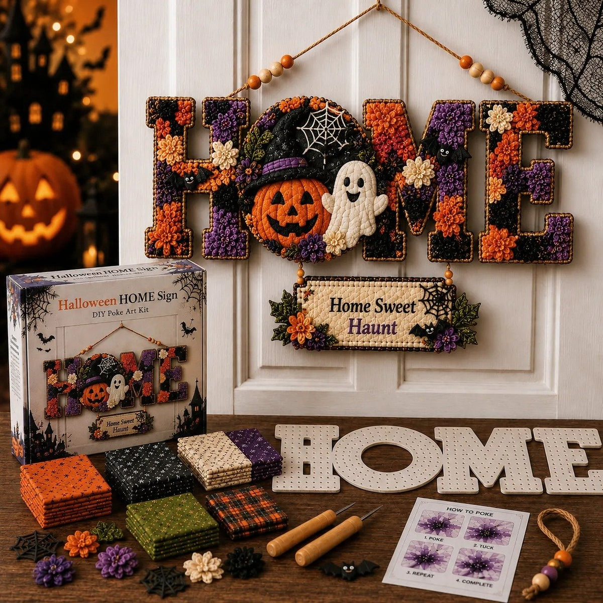 🔥49% Off Last Day - 🎄 ✨ DIY Fabric Poke Art HOME Sign Kit 🏡