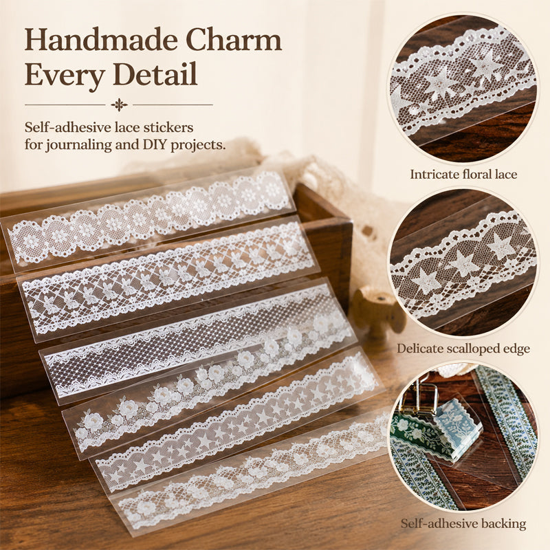 ✨✂️ Vintage Long-Strip Sticker Pack-Add a soft, timeless touch to your journals & gifts! 📓