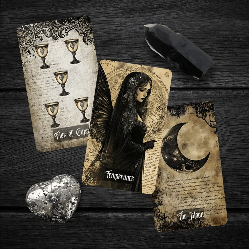 💀🖤Vintage Gothic Tarot Cards Set - 78 Tarot Cards Deck