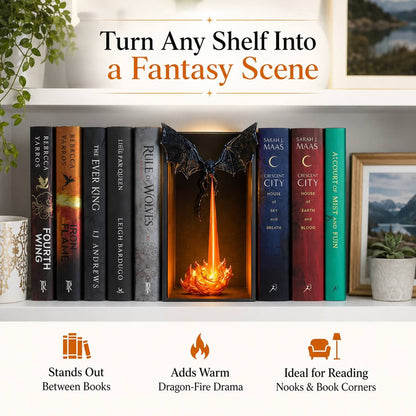 UseFuljoy -🐉 Dragon Flame Book Nook🔥Bookshelf decor gift