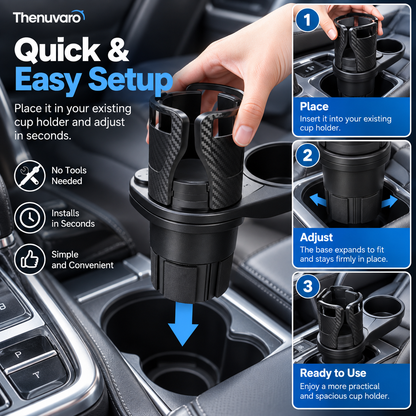 🚗 Expandable Car Cup Holder for Large Tumblers – Secure Fit for Oversized Bottles & Handled Mugs