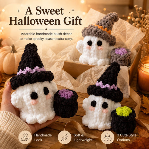 👻 Crochet Witch Ghost Decor — Cute, Cozy & Spooky! 🧙‍♀️✨