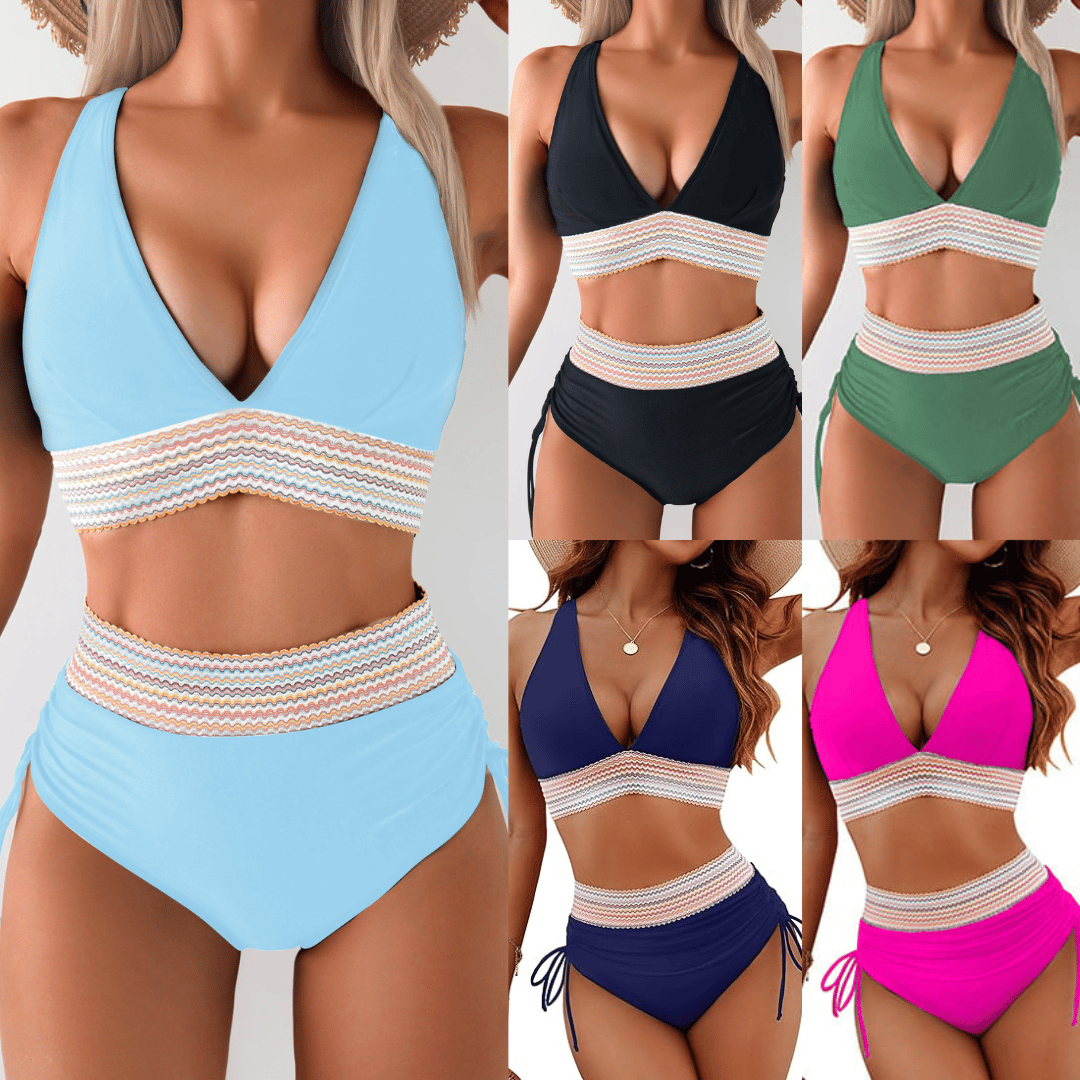 ⏳Last Day Promotion 49% OFF⛱️2026 High Waisted Tummy Control Color Block Bikini Sets