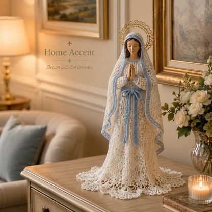 🔥Last Day 49% OFF - ✝️🧵Crochet‑Lace Style Virgin Mary Knitted Figurine
