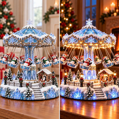🎄 Kerstaanbieding: 49% korting! 🐧 Pinguïn Winter Swing Carnival – Draaiende kerstdecoratie met lichtjes ❄️✨