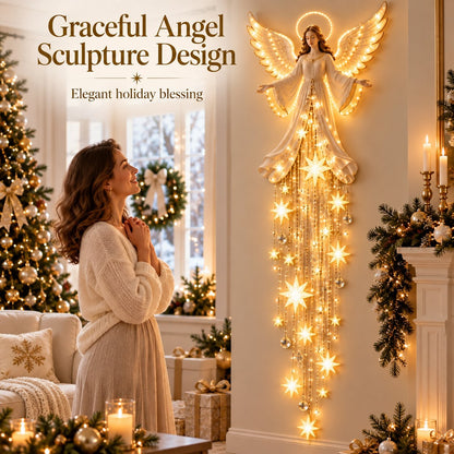 🕊️ Angel Blessing Starfall Wall Light  | Cascading Falling Star Lights, Meaningful Holiday Gift for Faith & Family Celebrations