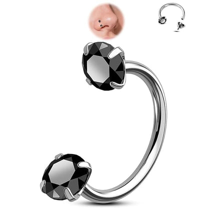 Buy 1 Get 1 Free⏰Horseshoe Gem Nose Ring – Internally Threaded & Comfortable