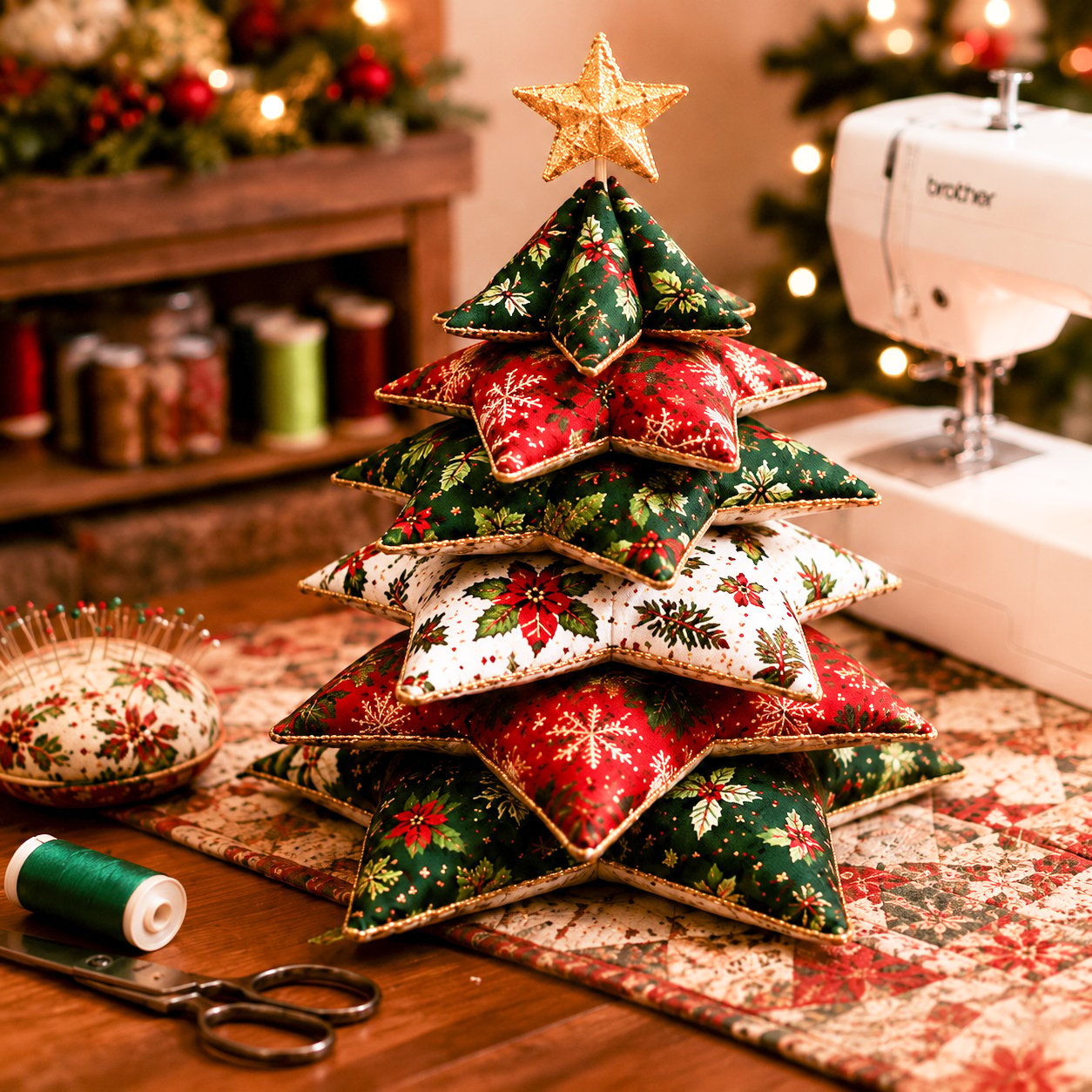 🎄 Christmas Star Pillow Tree Sewing Kit
