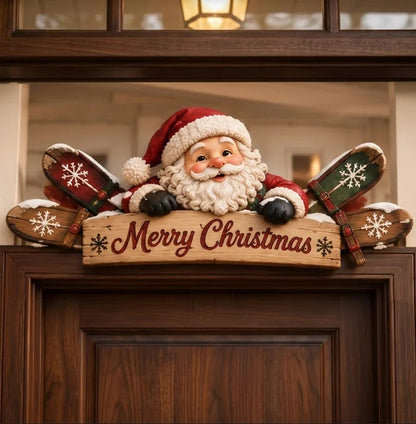 ❄️🎿 | Rustic Winter Mountain Cabin Door Frame Decor, Christmas Above-Door Wall Sign, Seasonal Porch Home Ornament