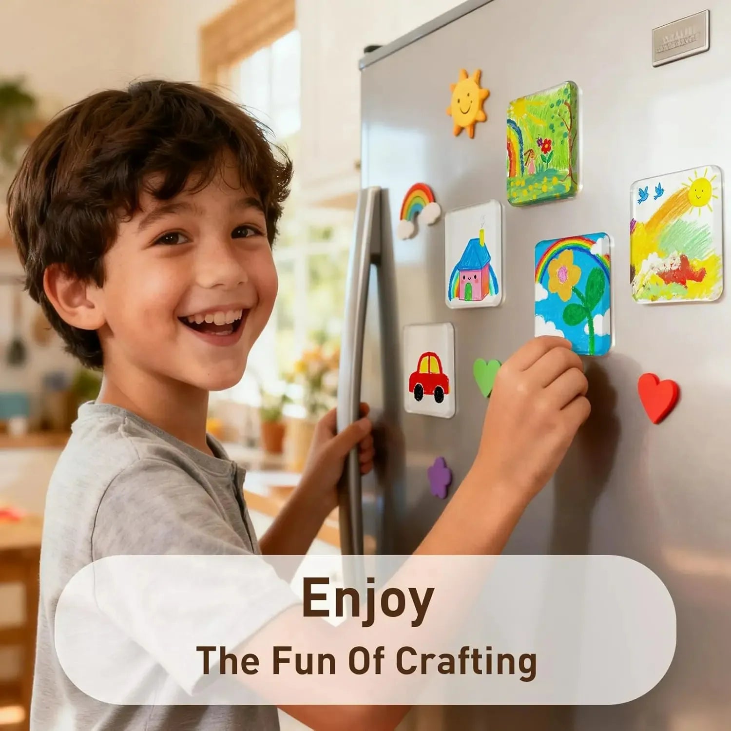 🎞✂10 Pack  2" x 2" Clear Acrylic DIY Fridge Magnet Set with Adhesive Backing – Square Magnetic Photo Frames with Stunning 3D Effect 💕