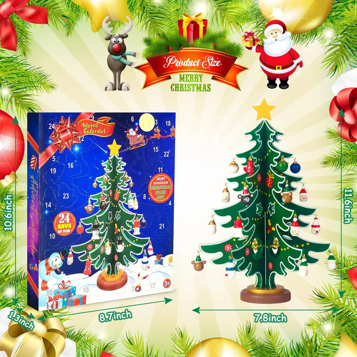 🔥LAST DAY 50% OFF - 🎄🎁 24-Day Christmas Tree Advent Calendar – Daily Ornament Surprises for Kids & Holiday Family Fun