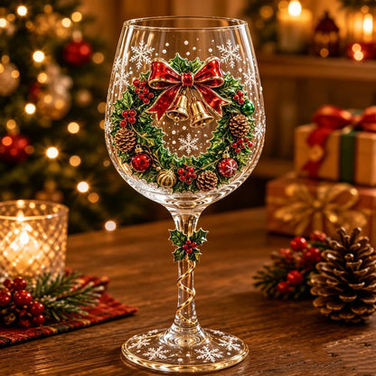 🎅🍷Christmas 3D Wine Glass Collection Gift Box Set✨