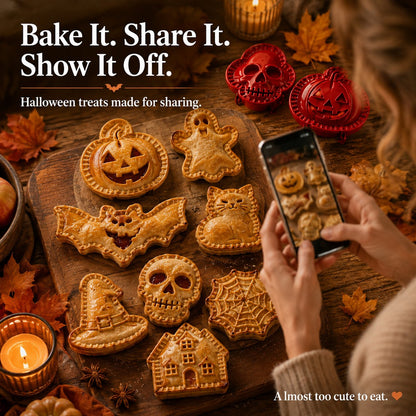 👻 Halloween Mini Pie Molds (Set of 8) – Easy Spooky Baking with Kids for Party Treats!