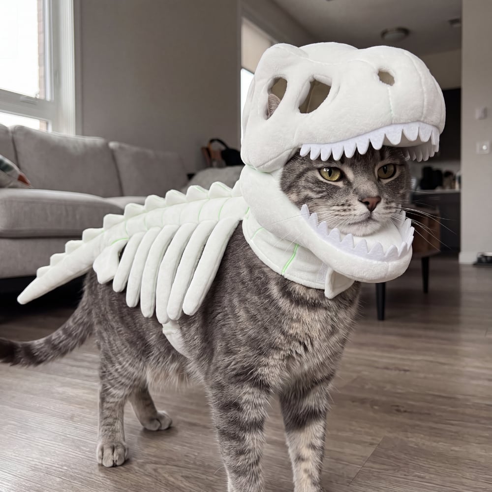 🦖 Halloween Season Sale 50% OFF– Glow-in-the-Dark Dinosaur Skeleton Pet Costume