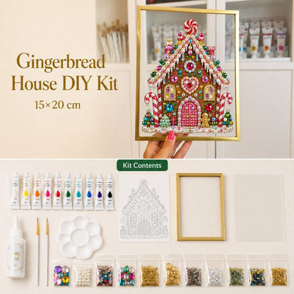 🎄 DIY Jeweled Christmas Tree Art Kit | Colorful Gems, Pearls, Paints & Gold-Tone Floating Display Frame 💎✨