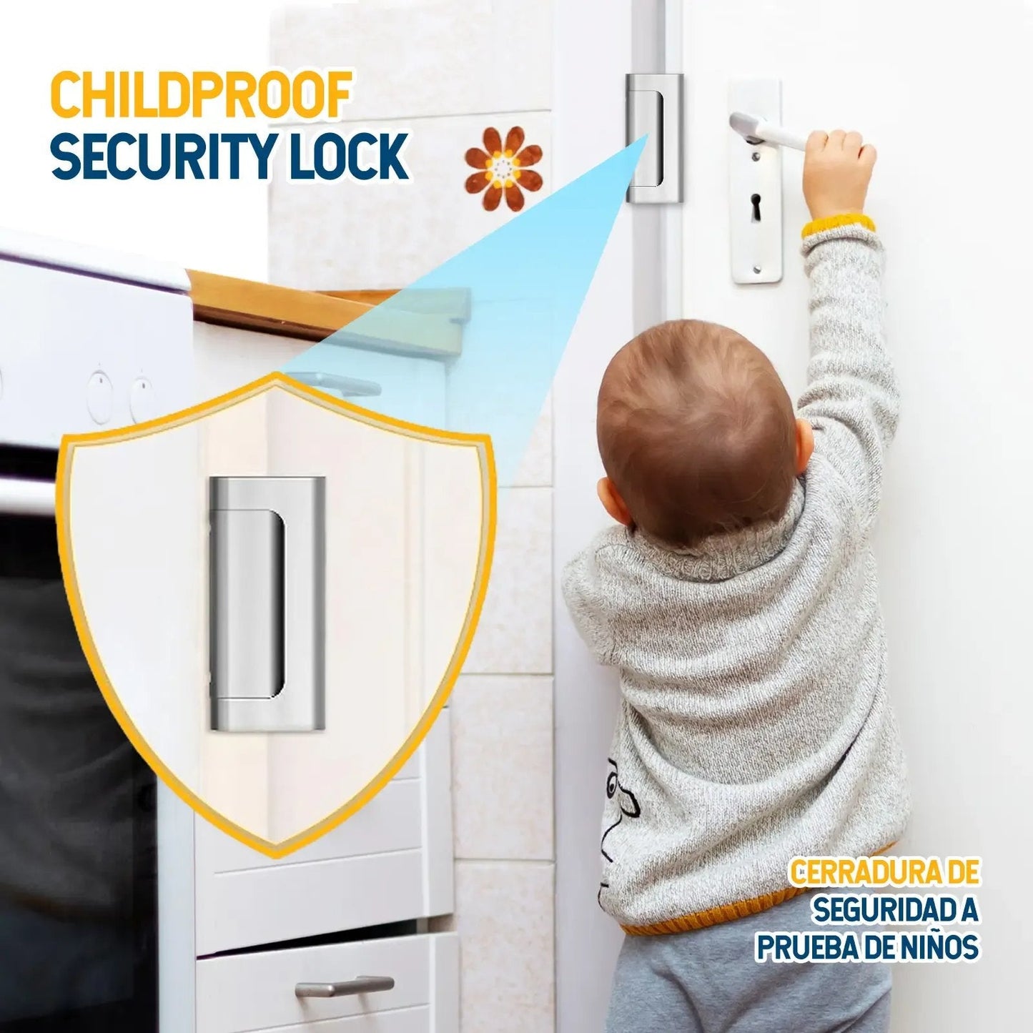 🔥Buy More Save More🔥2-Pack Security Door Locks, Heavy-Duty Aluminum Alloy, Anti-Force Intrusion