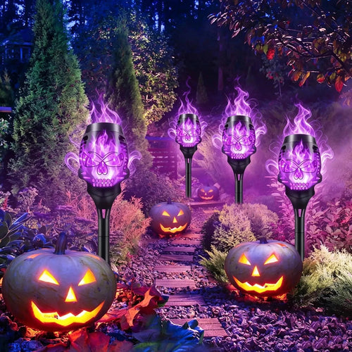 🔥Last Day 55% OFF🔥Halloween Solar Skull Flame Lights💀