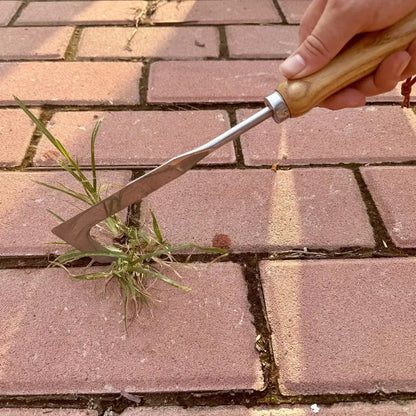 🌱50% OFF NOW! 2026 New Crack Weeder Tool Crevice Cleaning Tool‑Manual Hand Weeder with Wooden Handle, Sturdy Metal Weeding Tool for Pavement Joints, Patio Bricks & Garden Crevice Weed Removal