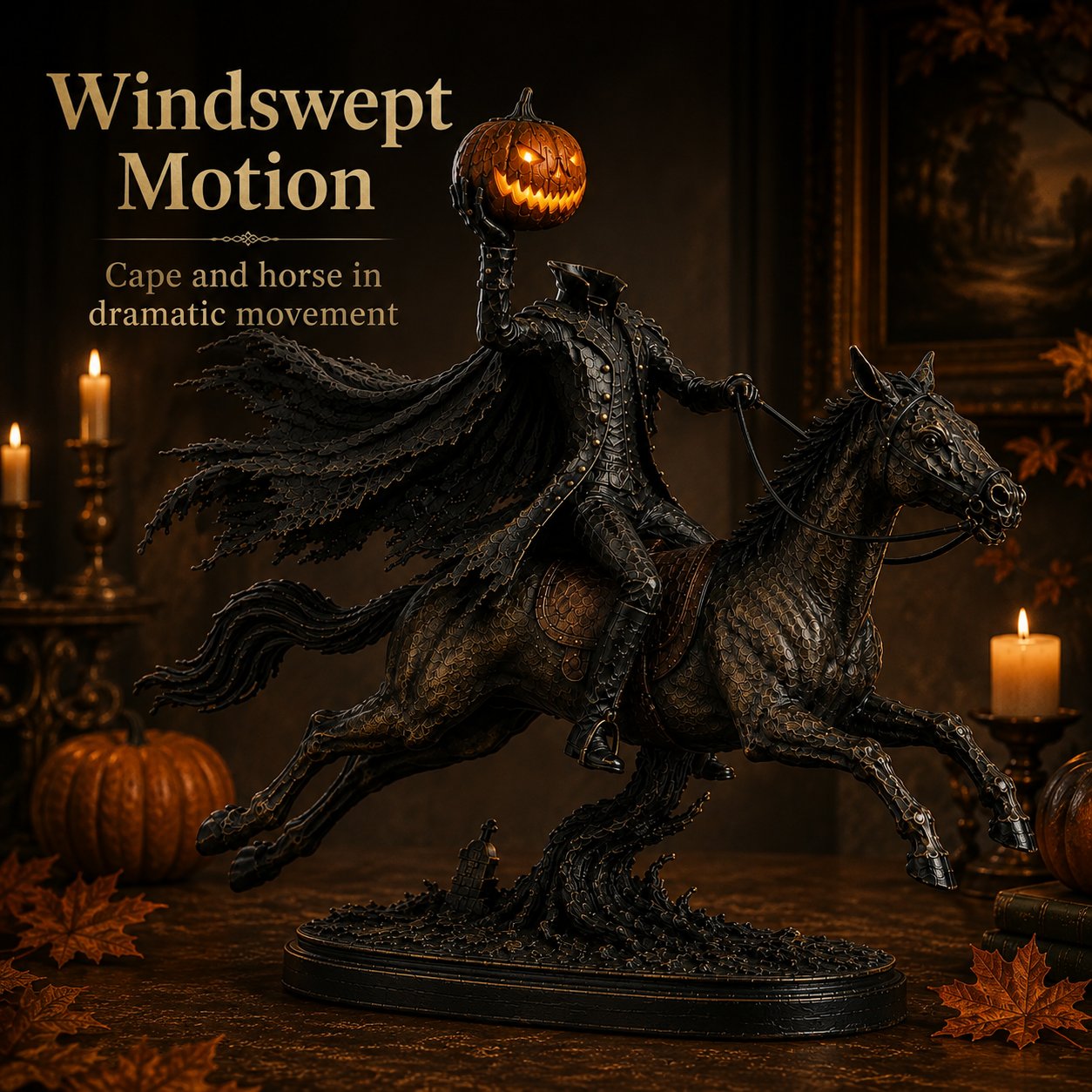 ⏰Last Day Buy 2 Save 10% - 🎃🏇Midnight Chase Headless Horseman Statue | Awaken the Legend of the Hollow(✨Same as the video)