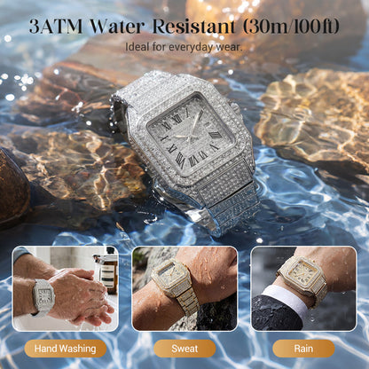 ✨dailyardpromax™ Luxury Square Rhinestone Watch – Elegant Sparkle for Every Occasion✨