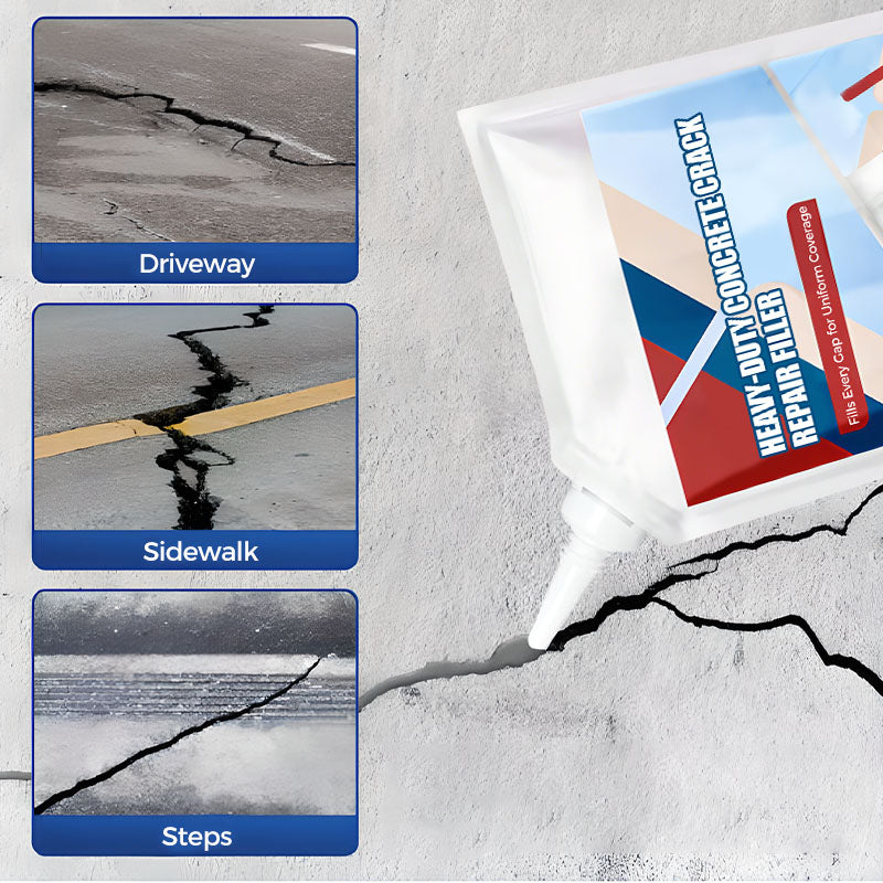 📢📢49% OFF !! ⏰Extra-Strength New Formula Concrete Crack Repair Filler, Waterproof Heavy-Duty Crack Adhesive for Driveway, Patio & Wall Cracks