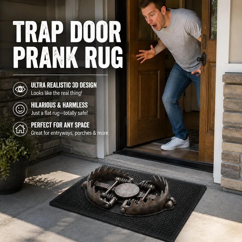 💥 LAST DAY 50% OFF - 😂 Gotcha! 3D Bear Trap Illusion Doormat – Funny Prank Entry Mat