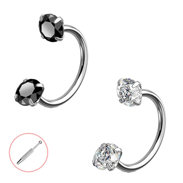 Buy 1 Get 1 Free⏰Horseshoe Gem Nose Ring – Internally Threaded & Comfortable