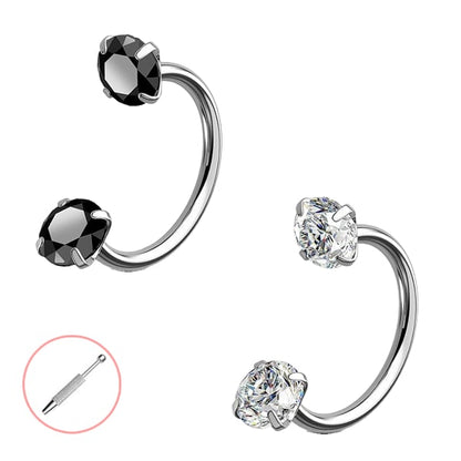 Buy 1 Get 1 Free⏰Horseshoe Gem Nose Ring – Internally Threaded & Comfortable