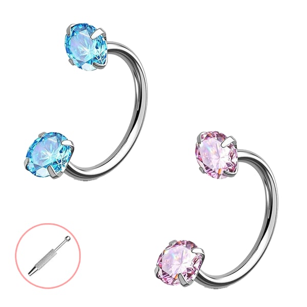 Buy 1 Get 1 Free⏰Horseshoe Gem Nose Ring – Internally Threaded & Comfortable
