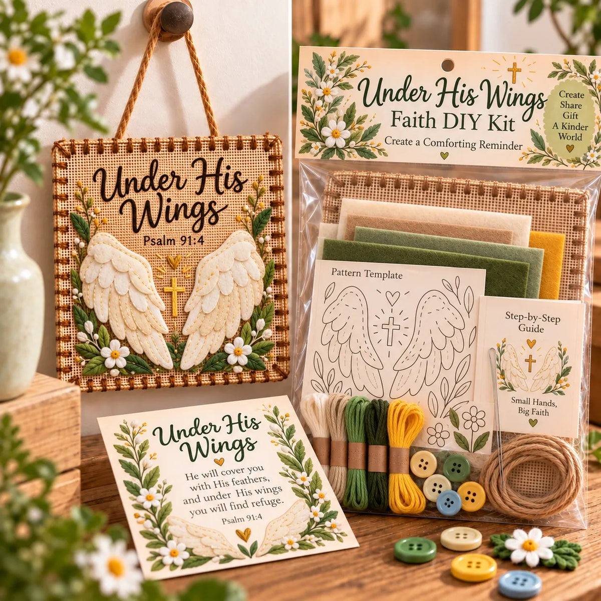 ⏳ Last Day 49% OFF – ✝️ Beginner-Friendly Psalms Fabric Weaving DIY Kit | 6 Scripture Designs with Felt, Thread, Pattern & Step-by-Step Guide 💕