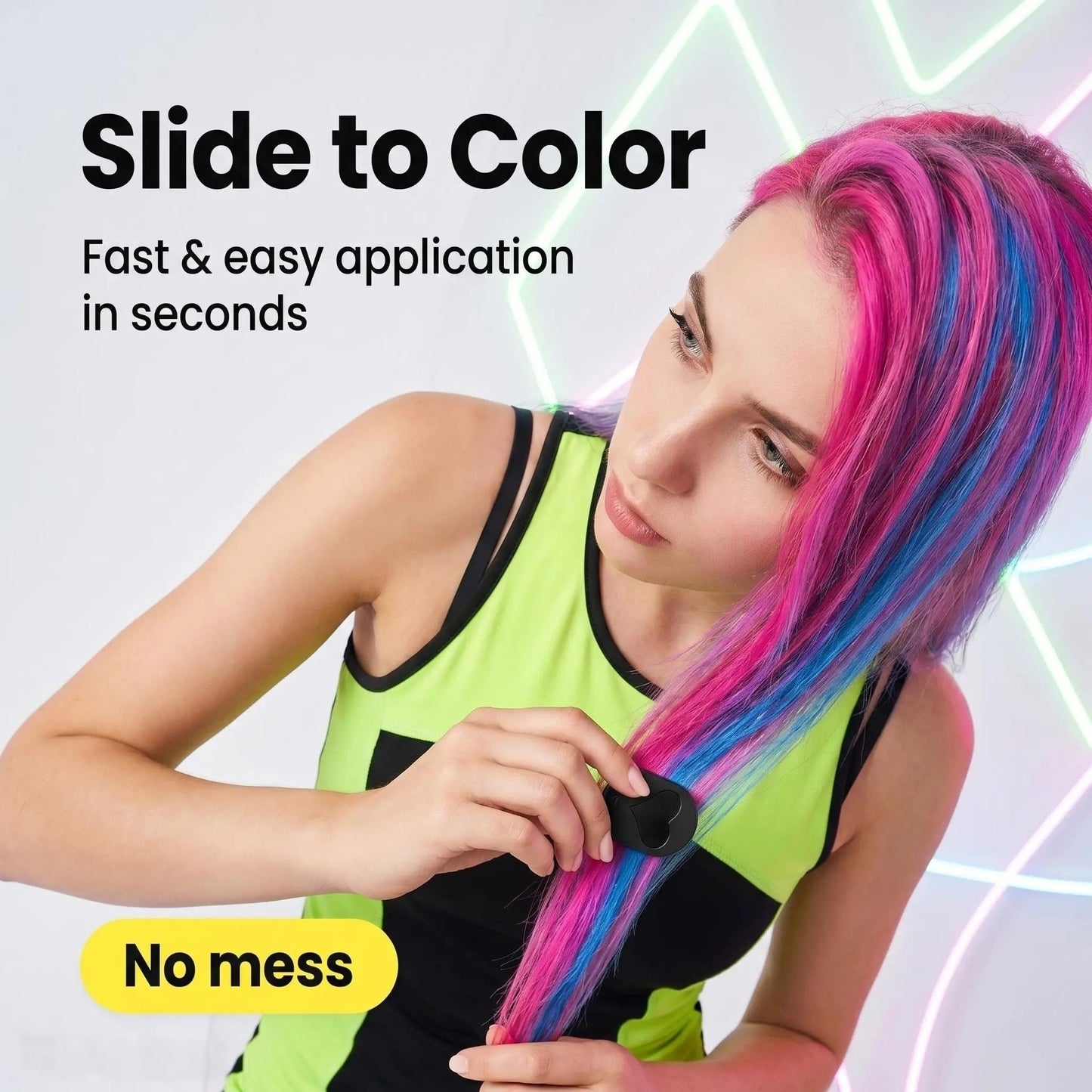 🌈 Instant Hair Color Magic – Washable Temporary Hair Chalk Set ✨