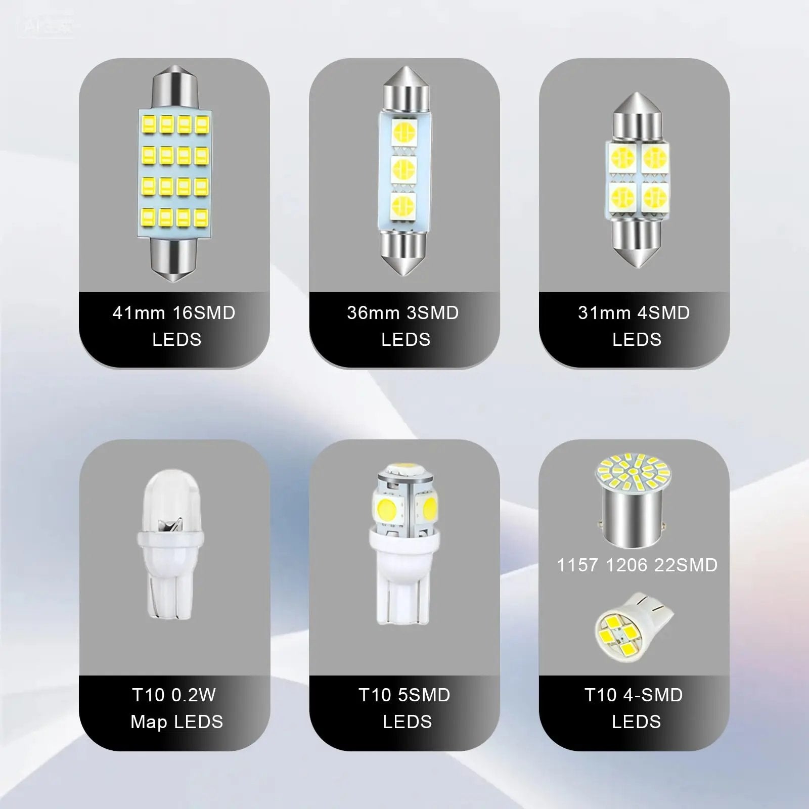Super Bright White Interior Car Lights Kit Set
