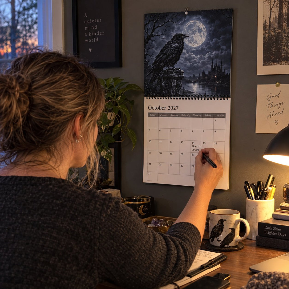 🐦‍⬛Raven & Crow 2027 Wall Calendar — 12 Months of Moonlit Gothic Art🖤