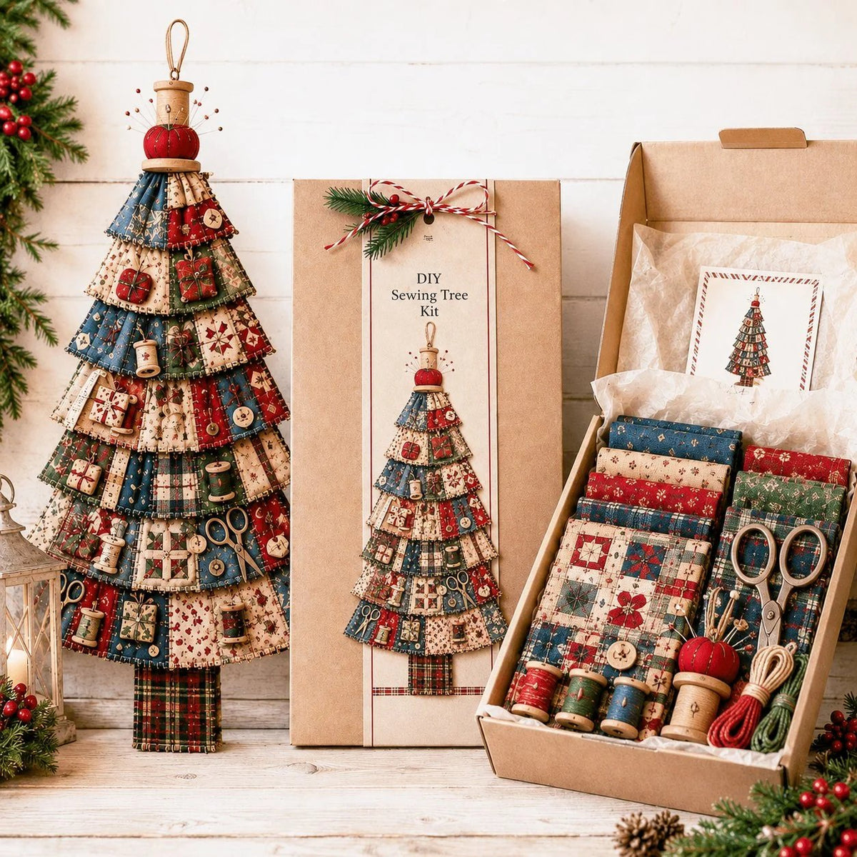 🎄Beginner-Friendly DIY Oversized Patchwork Christmas Tree Door Hanging Kit | Complete Kit with All Tools & Step-by-Step Guide Included 💕