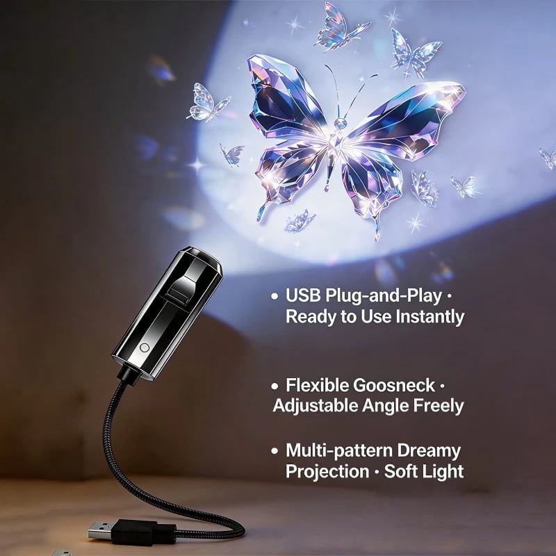 USB Galaxy & Moon Projector Night Light