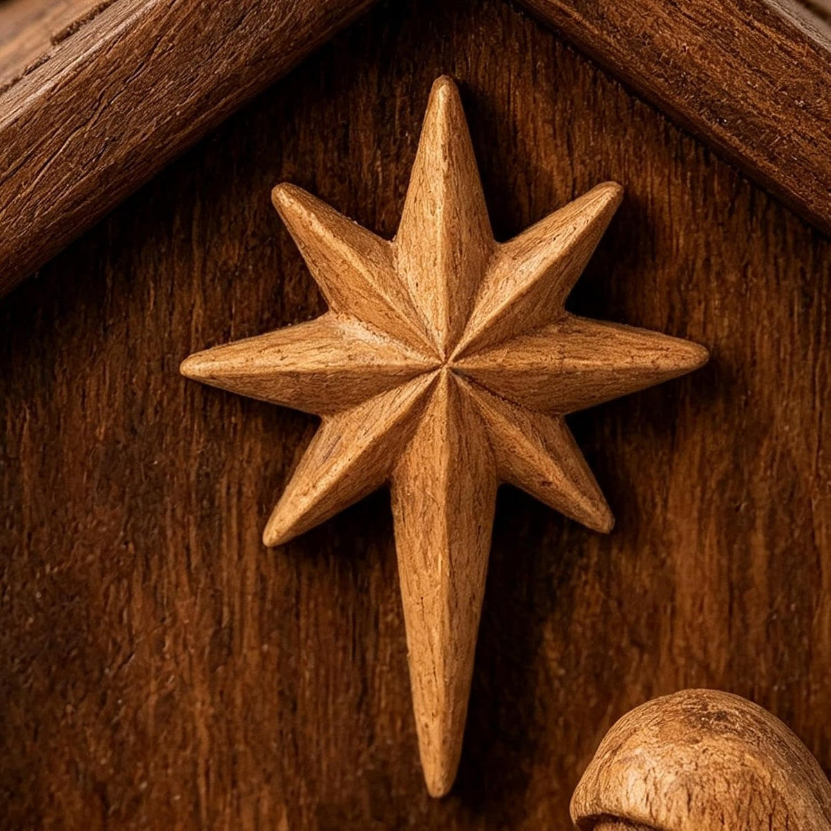 ✨ Christmas Nativity Keepsake — Rustic Wooden Holy Family Scene for Home & Mantel