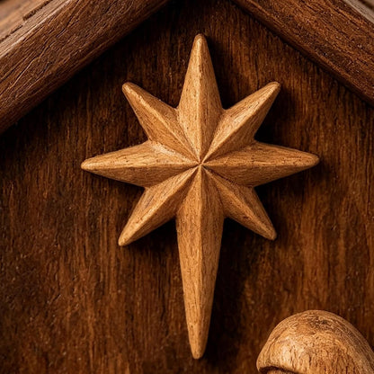 ✨ Christmas Nativity Keepsake — Rustic Wooden Holy Family Scene for Home & Mantel
