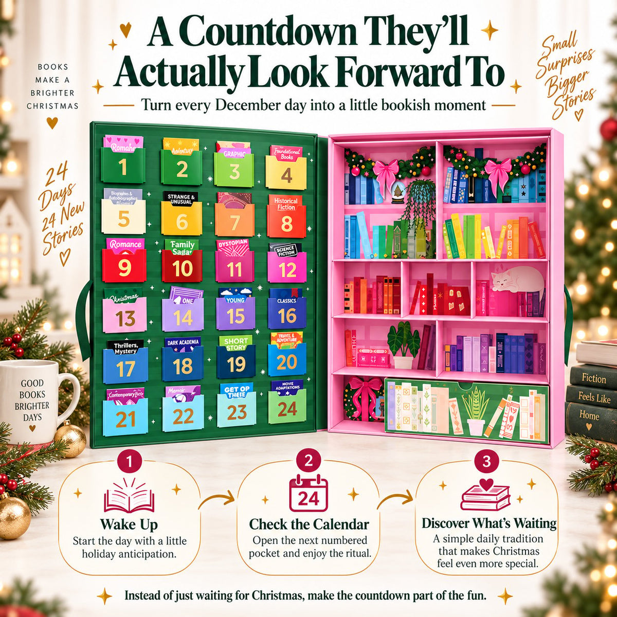 📚 🎄 The Book Lover's Advent Calendar - 🎁 A Christmas Countdown Made for People Who Love Books ❤️(📦Buy 2 Free Shipping)