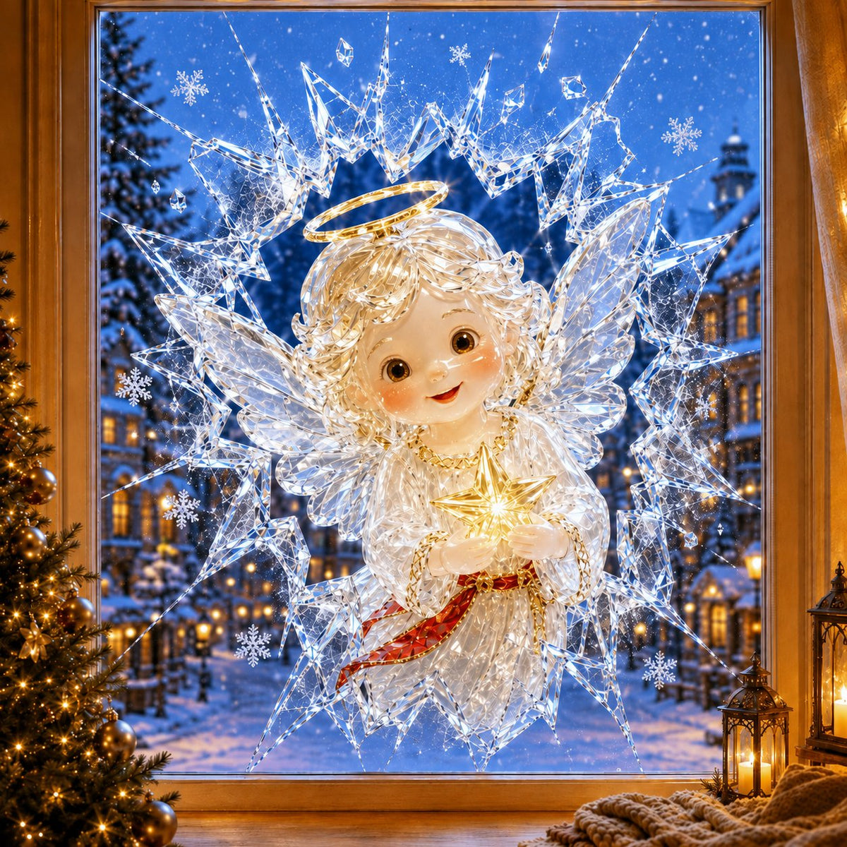 Christmas Window Decal Stickers - Reusable Festive Holiday Glass Decorations