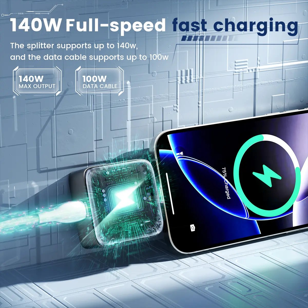 🔥HOT SALE 49% OFF🔋🔌140W Type-C Physical-Disconnect Battery Guard – Smart Auto Power Cut-Off ⚡📱