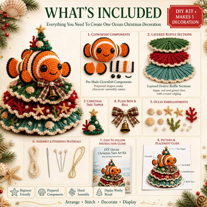 ⏳ Last Day 49% OFF – 🌊 Beginner-Friendly DIY Layered Ocean Christmas Yarn Art Kit Collection | Complete Kit with All Tools & Step-by-Step Guide Included 💕