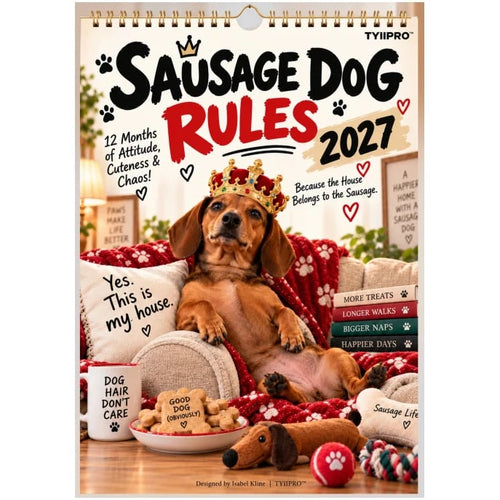 2027 Funny Dachshund Wall Calendar – Sarcastic Sausage Dog Calendar, A4 Monthly Dog Lover Gift
