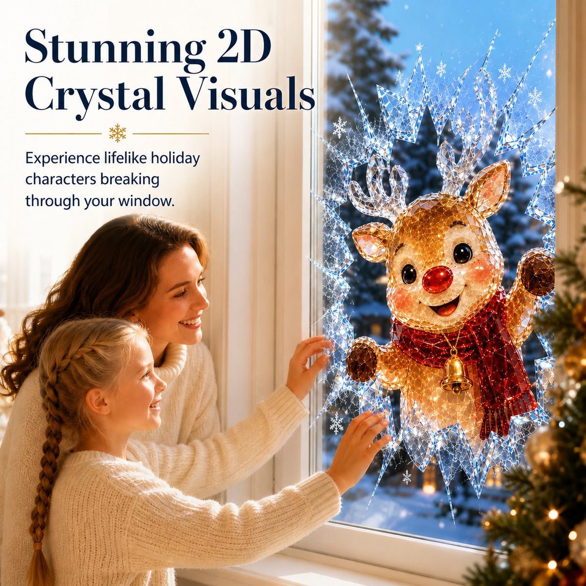 Christmas Window Decal Stickers - Reusable Festive Holiday Glass Decorations