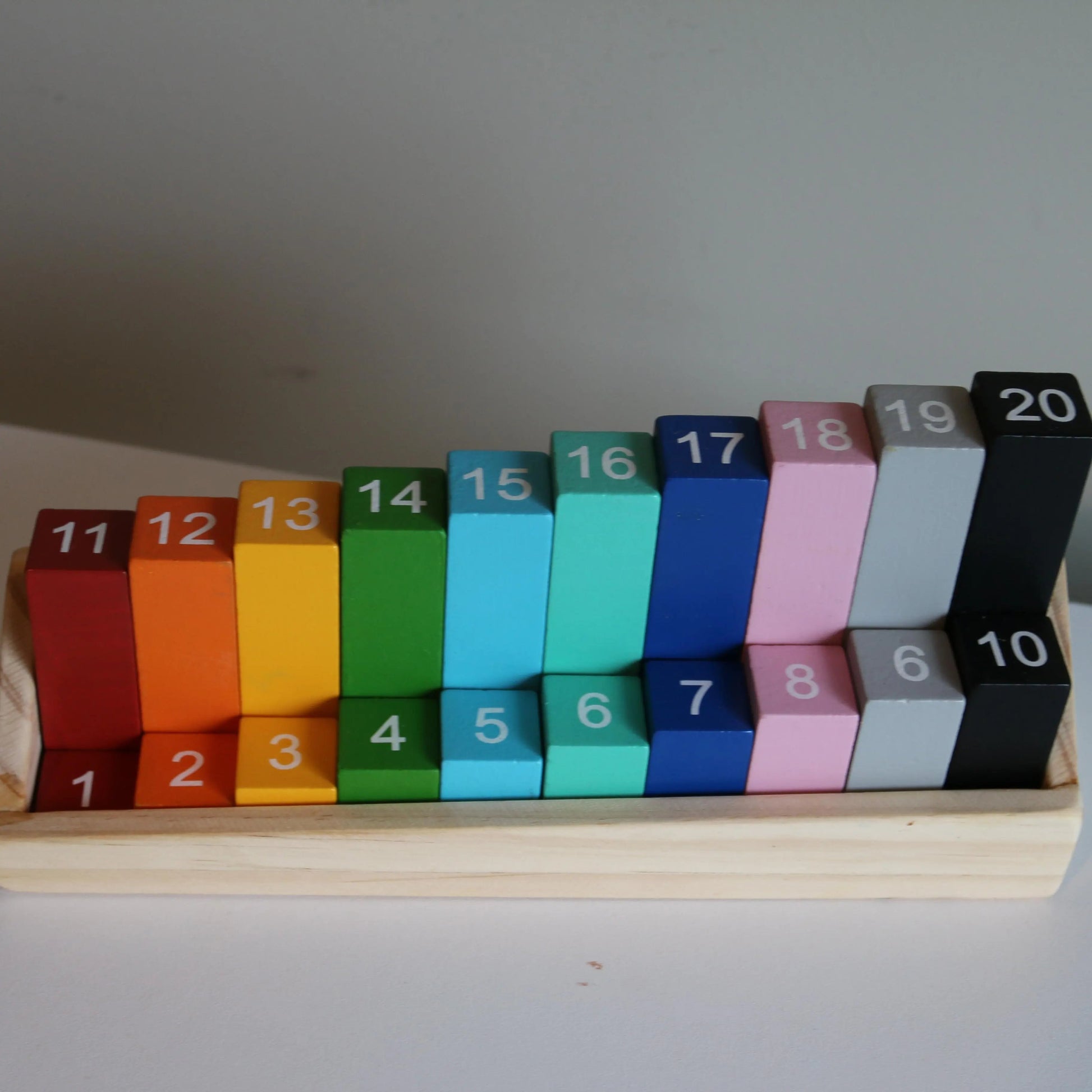 🌈Montessori Rainbow Counting Blocks – Wooden Number Learning Toy for Counting, Sorting, Stacking & Early Math Skills | Ages 3+🧠🌟