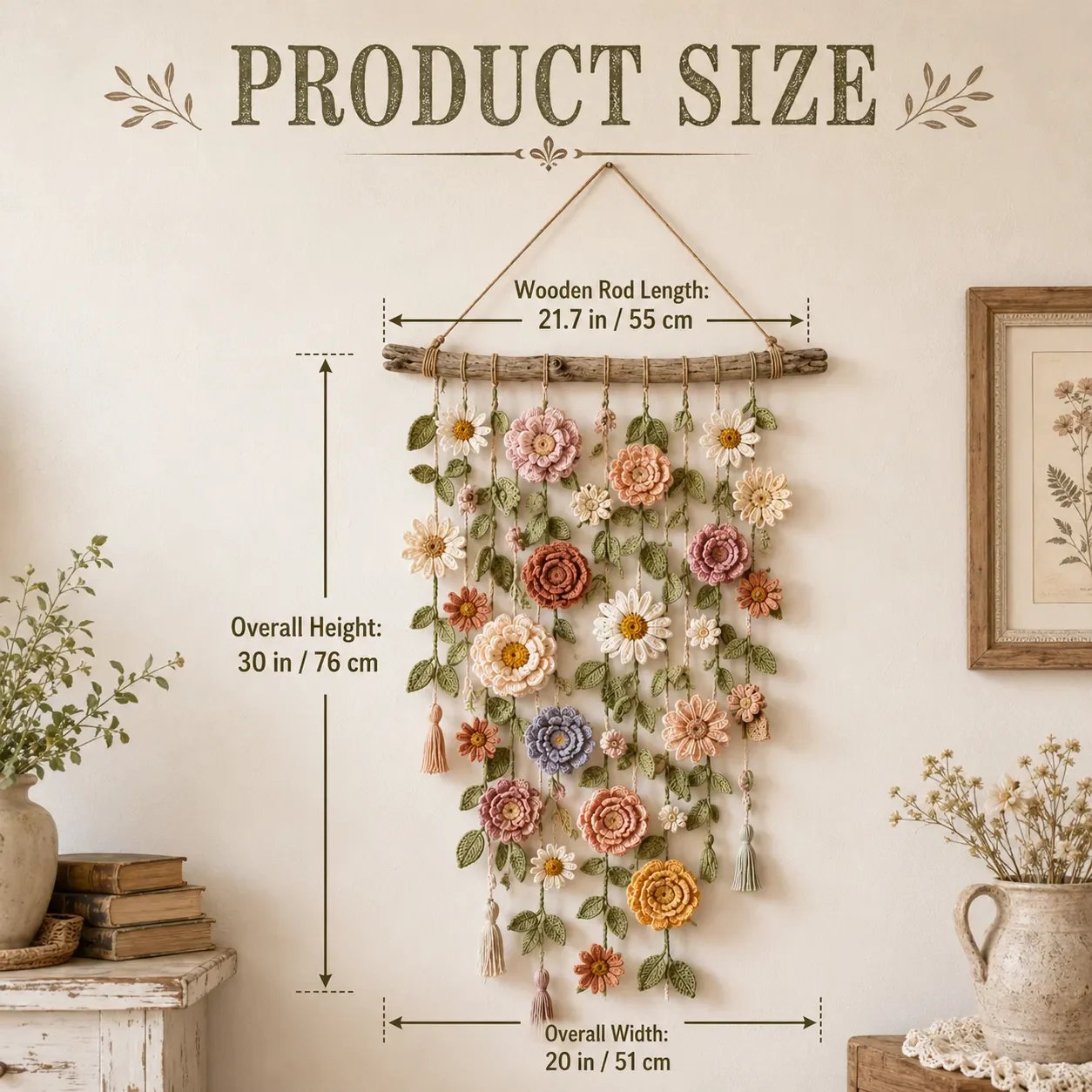 🔥🎁Boho Crochet Flower Wall Hanging Decor