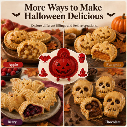 👻 Halloween Mini Pie Molds (Set of 8) – Easy Spooky Baking with Kids for Party Treats!