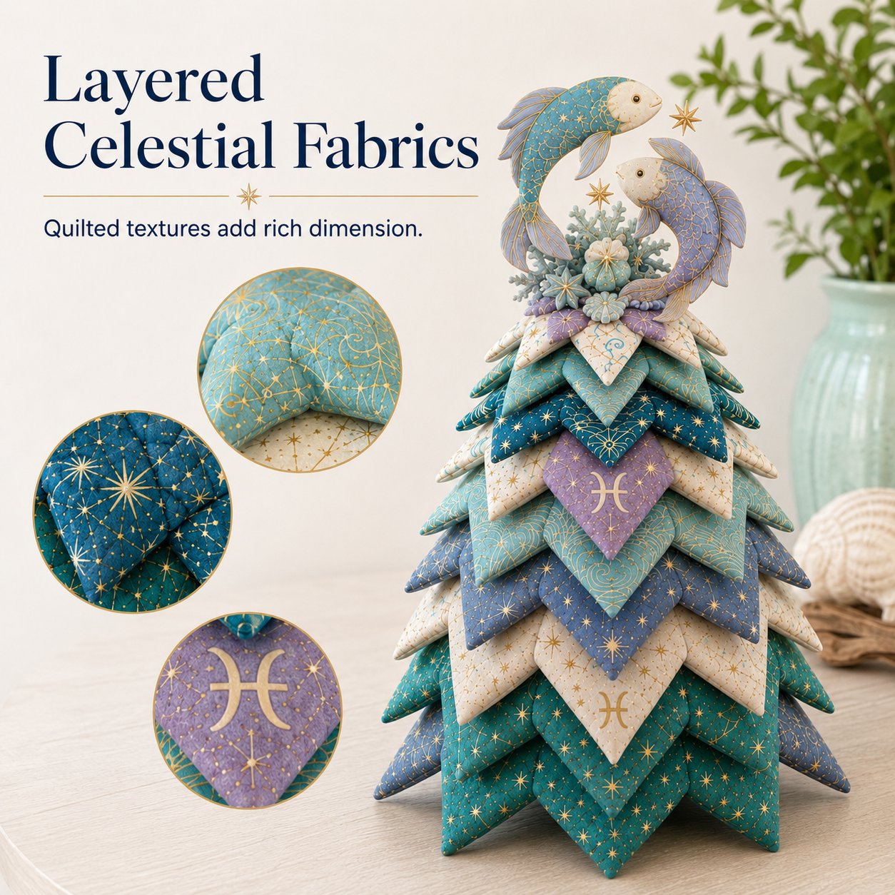 ⏳ Last Day 49% OFF – ♓ Beginner-Friendly DIY Layered Pisces Zodiac Quilted Tree Kit | Complete Kit with All Tools & Step-by-Step Guide Included 💕